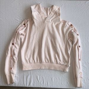 Light Pink Hoodie Crop Top